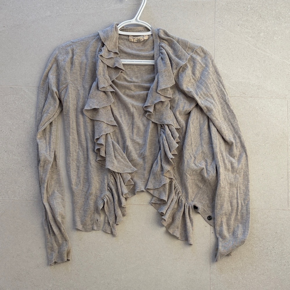 Elegant Ralph Lauren Ruffle Trim Women's Sweater